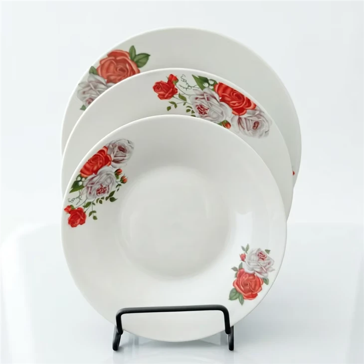Decal Floral Dawb Ceramic Round Phaj Teeb